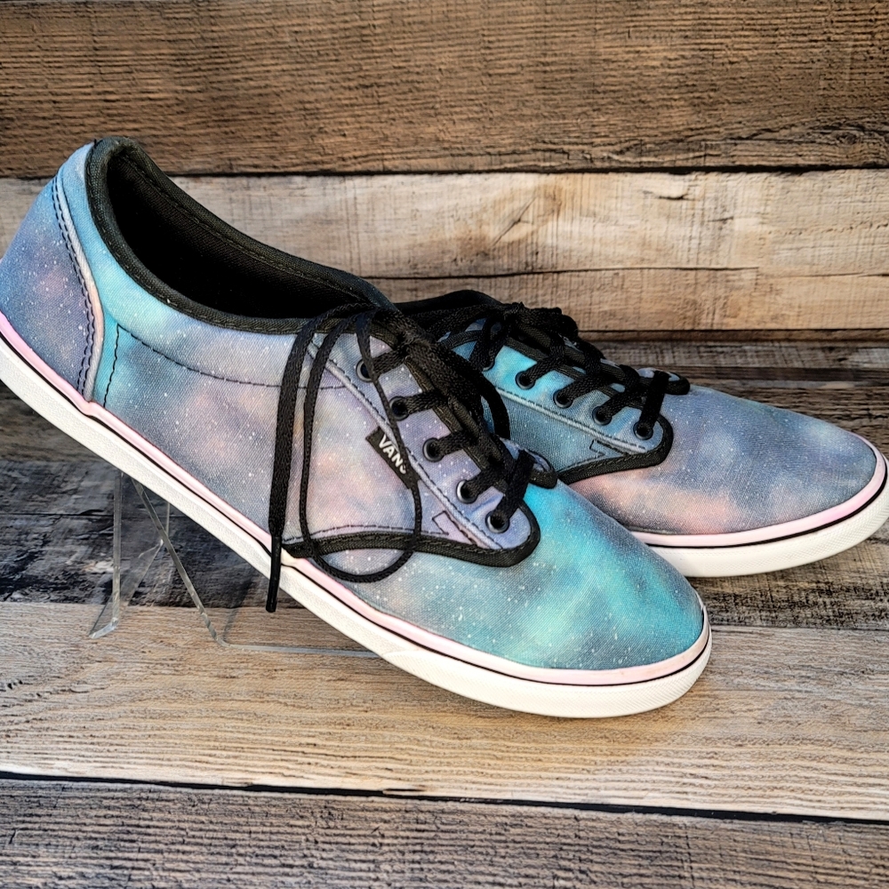 Vans multicolor lace-ups women's sz 9 canvas purple blue